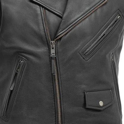 Rockin - Men's Motorcycle Leather Vest Men's Leather Vest First Manufacturing Company