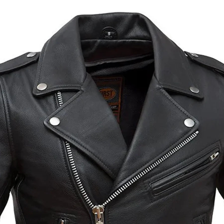 Rockstar - Women's Motorcycle Leather Jacket Women's Leather Jacket First Manufacturing Company