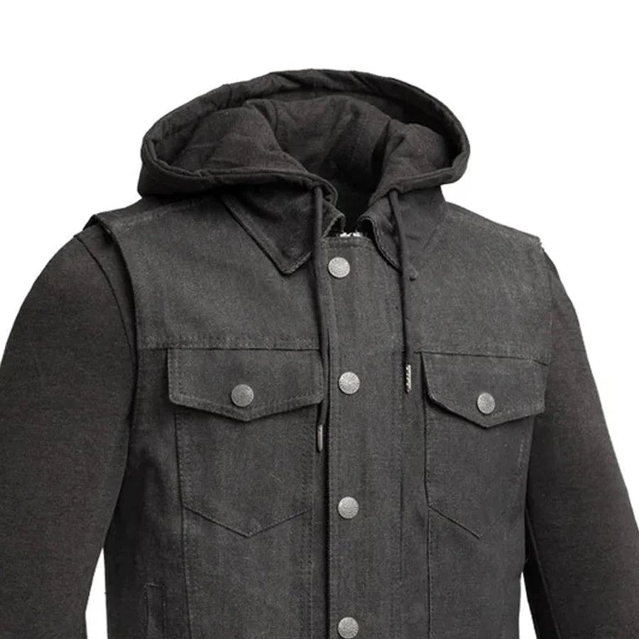 Rook - Men's Motorcycle Denim Vest Men's Denim Vest First Manufacturing Company