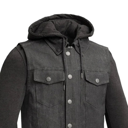 Rook - Men's Motorcycle Denim Vest Men's Denim Vest First Manufacturing Company
