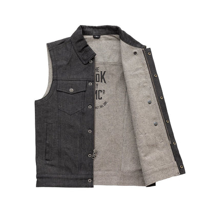 Rook - Vest Only - Men's Motorcycle Denim Vest Men's Denim Vest First Manufacturing Company
