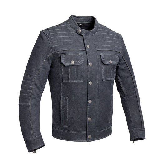 Rowdy Men's Thunder Denim Motorcycle Jacket (Copy) Men's Thunder Denim Jacket First Manufacturing Company Blue Denim S