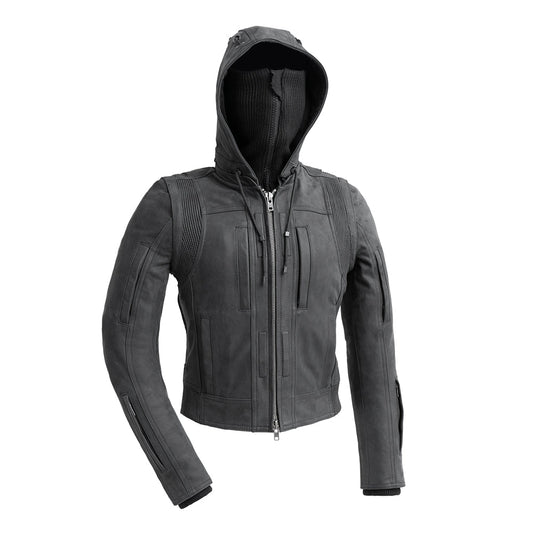RYBAK Women's Leather Biker Club Jacket Women's Jacket First Manufacturing Company M