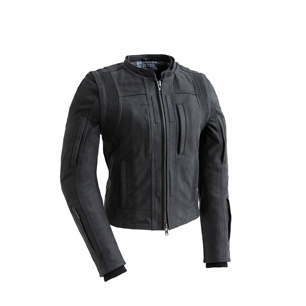 RYBAK Women's Leather Biker Club Jacket Women's Jacket First Manufacturing Company