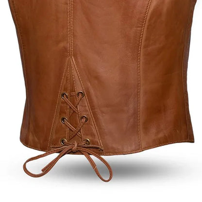 Savannah Women's Western Style Motorcycle Leather Vest Women's Leather Vest First Manufacturing Company