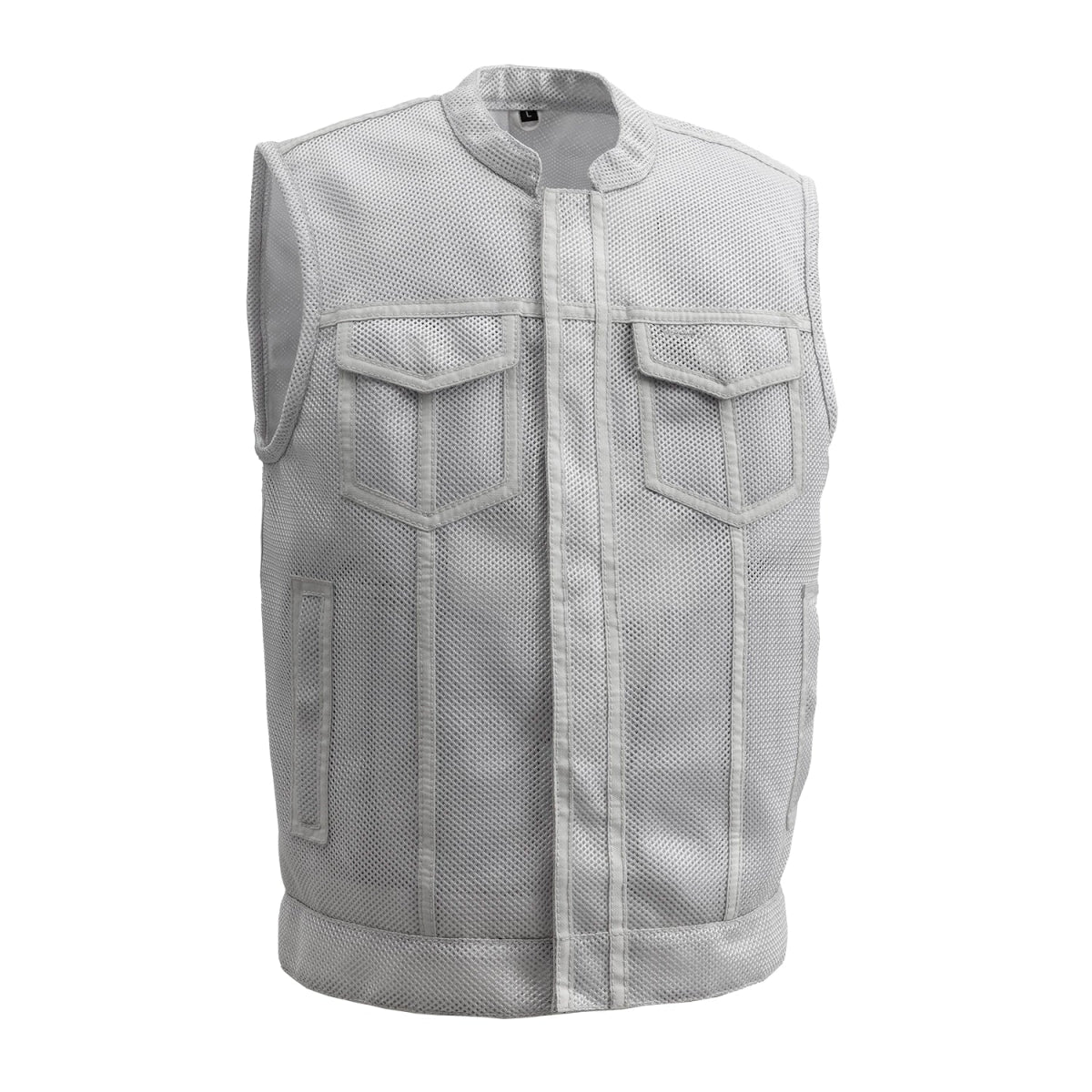 Sharp Shooter Moto Mesh Men's Motorcycle Vest Men's Moto Mesh Vest First Manufacturing Company White S