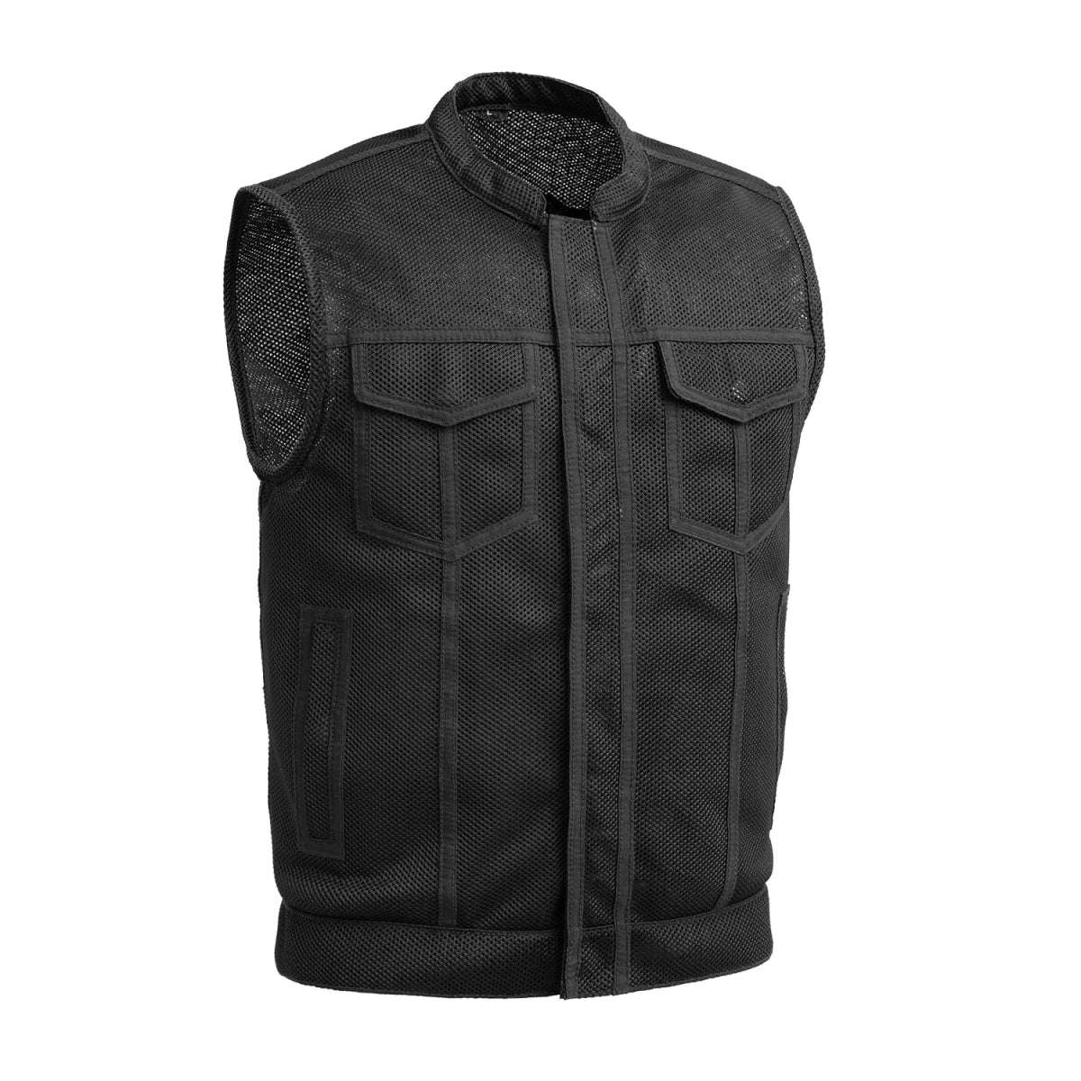 Sharp Shooter Moto Mesh Men's Motorcycle Vest Men's Moto Mesh Vest First Manufacturing Company Black S
