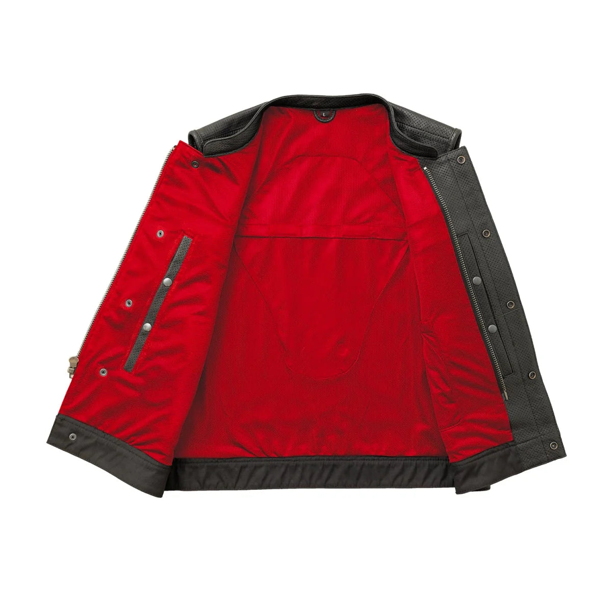 Sharp Shooter Perforated Men's Motorcycle Leather Vest Men's Perforated Leather Vest First Manufacturing Company