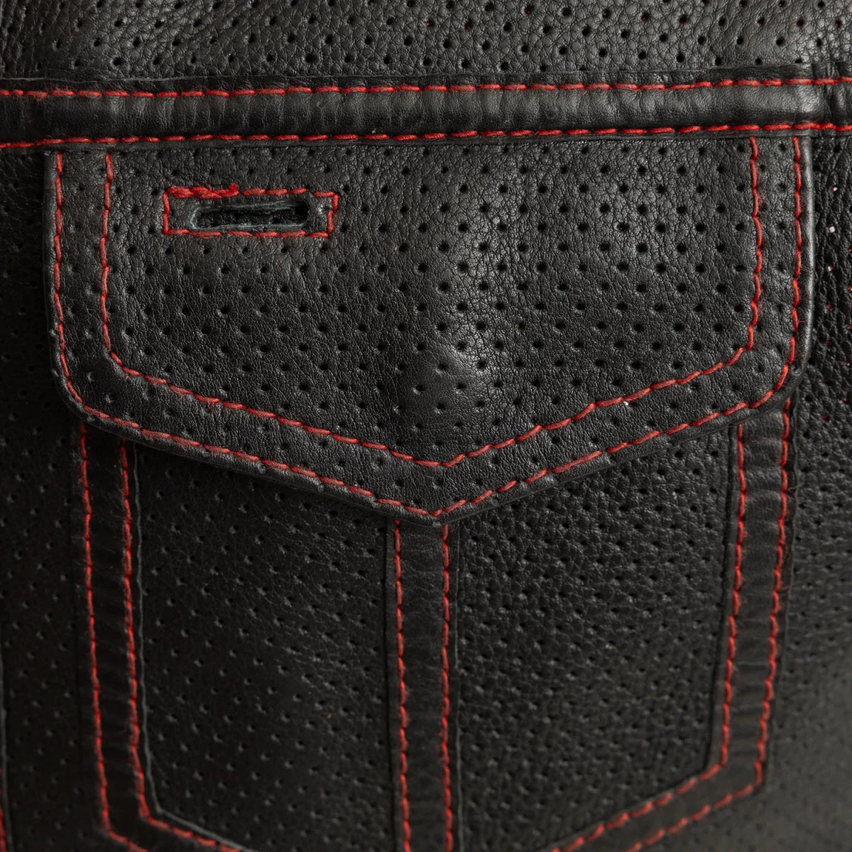 Sharp Shooter Perforated Men's Motorcycle Leather Vest Men's Perforated Leather Vest First Manufacturing Company