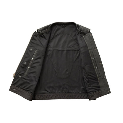 Sharp Shooter Perforated Men's Motorcycle Leather Vest Men's Perforated Leather Vest First Manufacturing Company