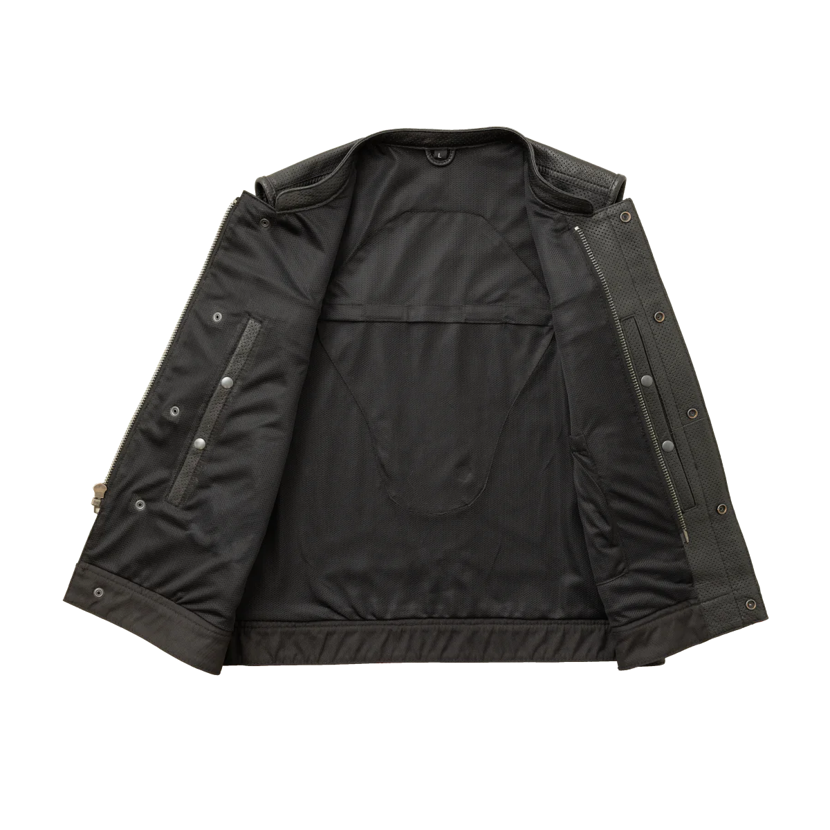 Sharp Shooter Perforated Men's Motorcycle Leather Vest Men's Perforated Leather Vest First Manufacturing Company