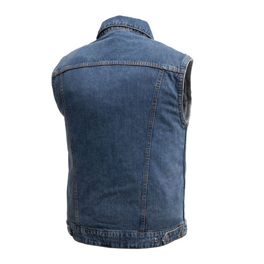 Showdown Motorcycle Lightweight Denim Vest Men's Denim Vest First Manufacturing Company