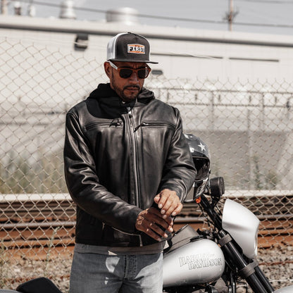 Street Cruiser Men's Motorcycle Leather Jacket (Copy) Men's Leather Jacket First Manufacturing Company