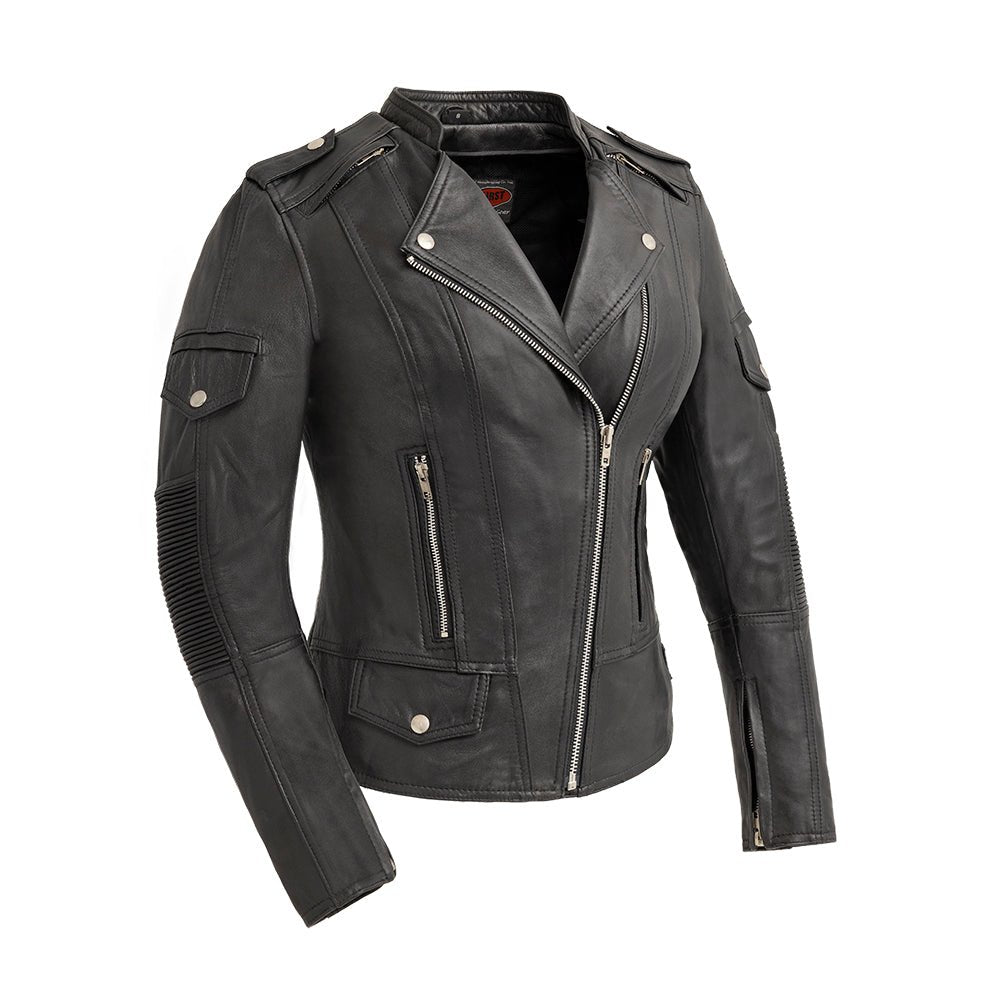 Tantrum - Women's Motorcycle Leather Jacket Women's Leather Jacket First Manufacturing Company Black XS