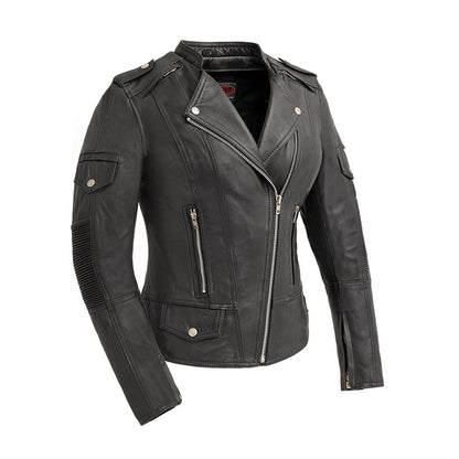 Tantrum - Women's Motorcycle Leather Jacket Women's Leather Jacket First Manufacturing Company Black XS