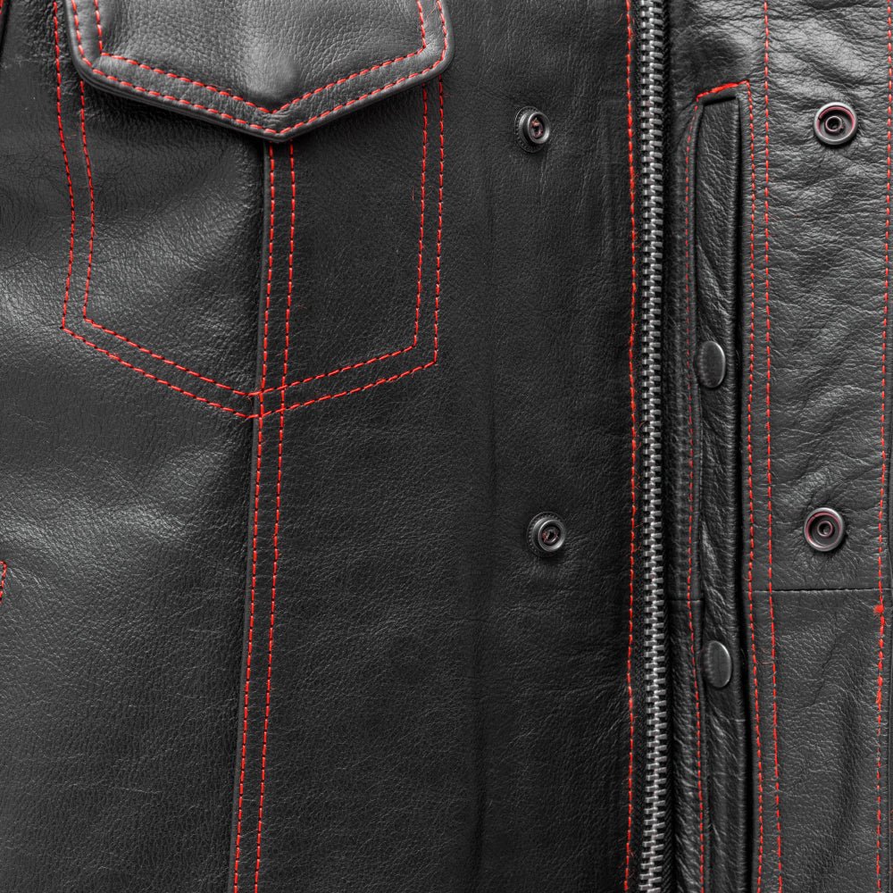 The Cut Men's Motorcycle Leather Vest, Multiple Color Options Men's Leather Vest First Manufacturing Company