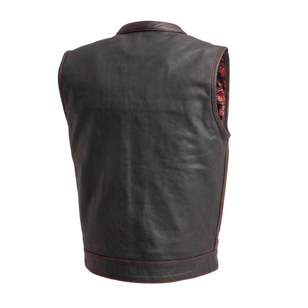 The Cut Men's Motorcycle Leather Vest, Multiple Color Options Men's Leather Vest First Manufacturing Company