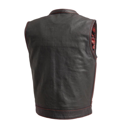 The Cut Men's Motorcycle Leather Vest, Multiple Color Options Men's Leather Vest First Manufacturing Company