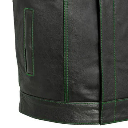 The Cut Men's Motorcycle Leather Vest, Multiple Color Options