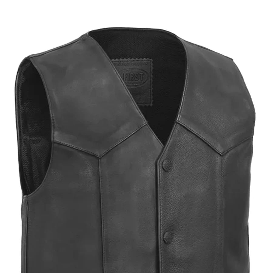 Tombstone Men's Motorcycle Western Style Leather Vest Men's Western Vest First Manufacturing Company