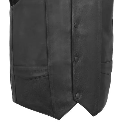 Tombstone Men's Motorcycle Western Style Leather Vest Men's Western Vest First Manufacturing Company