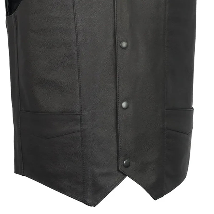 Top Shot Men's Motorcycle Western Style Leather Vest Men's Western Vest First Manufacturing Company
