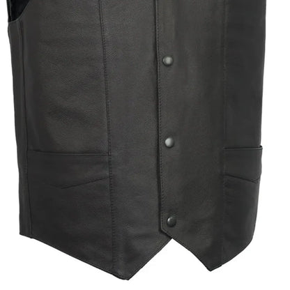 Top Shot Men's Motorcycle Western Style Leather Vest Men's Western Vest First Manufacturing Company