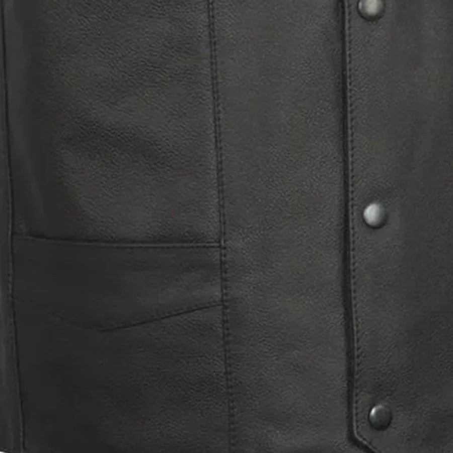 Top Shot Men's Motorcycle Western Style Leather Vest Men's Western Vest First Manufacturing Company