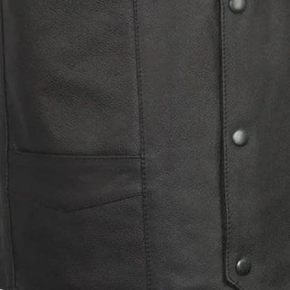 Top Shot Men's Motorcycle Western Style Leather Vest Men's Western Vest First Manufacturing Company