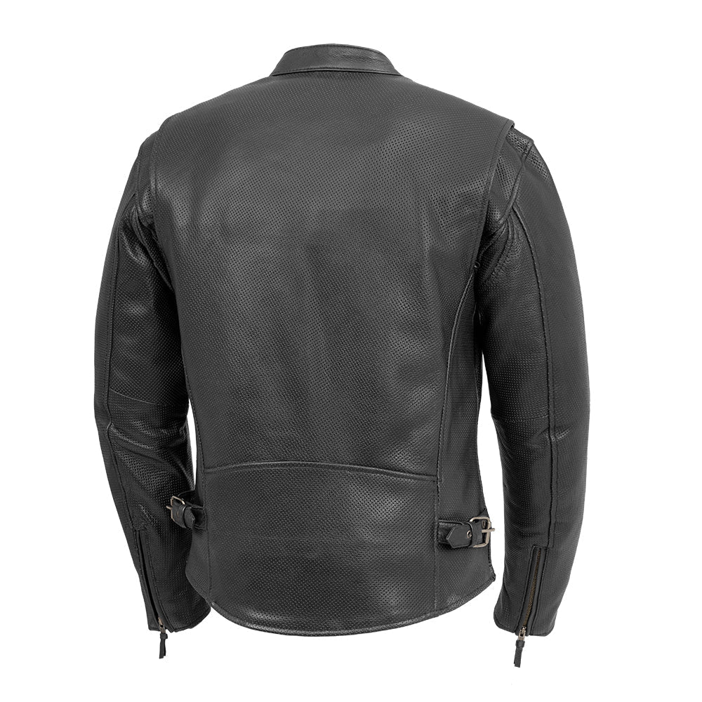 Turbine Men's Motorcycle Perforated Leather Jacket Men's Perforated Leather Jacket First Manufacturing Company