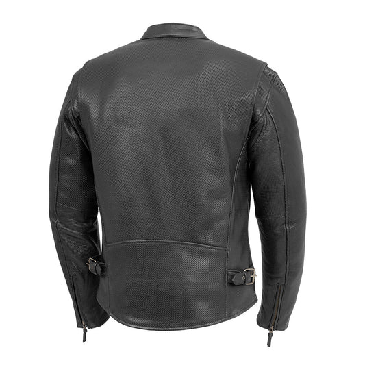 Turbine Men's Motorcycle Perforated Leather Jacket Men's Perforated Leather Jacket First Manufacturing Company