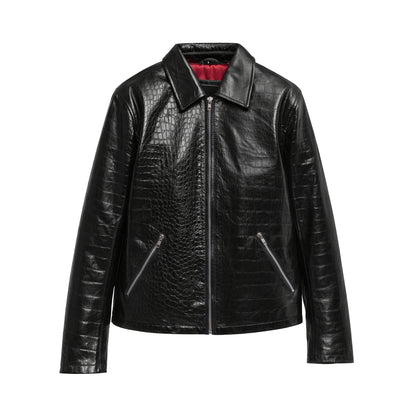 Duncan Men's Embossed Leather Jacket