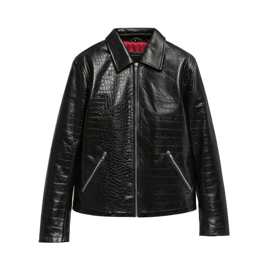 Duncan Men's Embossed Leather Jacket