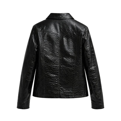 Duncan Men's Embossed Leather Jacket