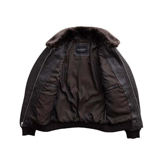 Nicola Men's Sheepskin with Fur Collar Jacket