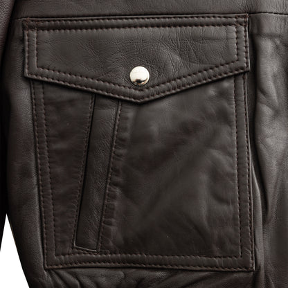 Nicola Men's Sheepskin with Fur Collar Jacket