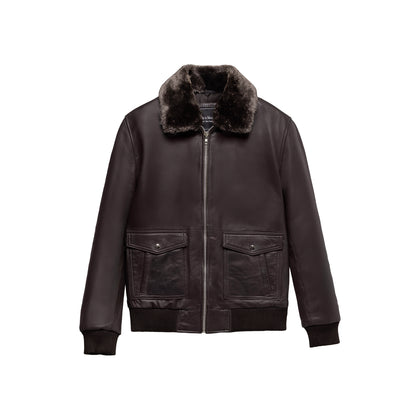 Nicola Men's Sheepskin with Fur Collar Jacket