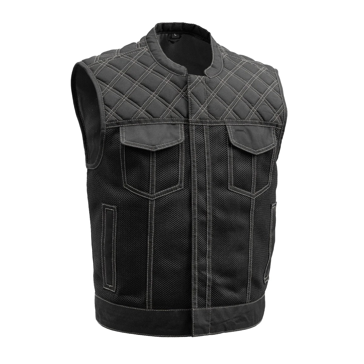 Upside Moto Mesh Men's Motorcycle Vest Men's Moto Mesh Vest First Manufacturing Company Grey S