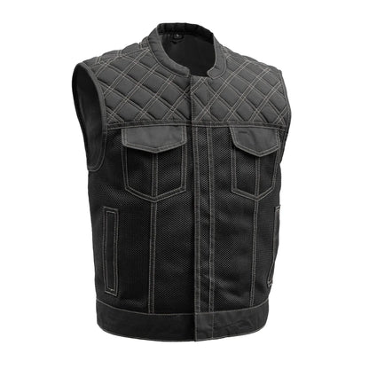 Upside Moto Mesh Men's Motorcycle Vest Men's Moto Mesh Vest First Manufacturing Company Grey S