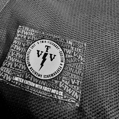 V-Twin Visionary Battleship Perforated Leather Vest Men's Perforated Leather Vest First Manufacturing Company