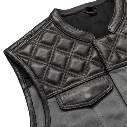Waxed Hunt Club - Men's Motorcycle Vest (Limited Edition) Grey Factory Customs First Manufacturing Company