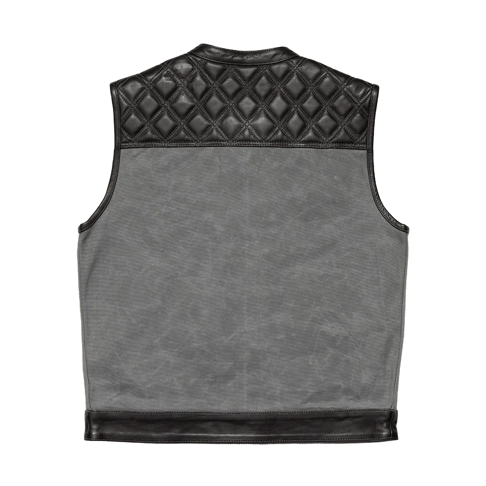 Waxed Hunt Club - Men's Motorcycle Vest (Limited Edition) Grey Factory Customs First Manufacturing Company
