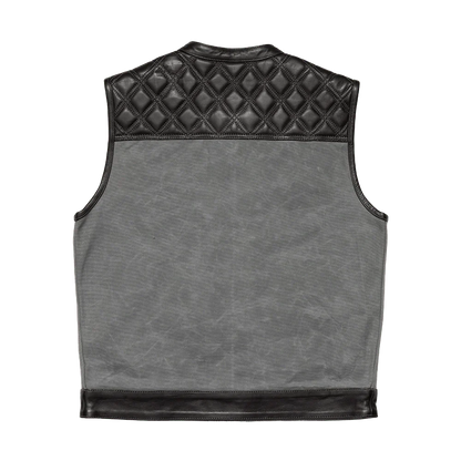 Waxed Hunt Club - Men's Motorcycle Vest (Limited Edition) Grey Factory Customs First Manufacturing Company