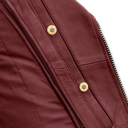 Popstar - Women's  Motorcycle Leather Jacket oxblood Women's Leather Jacket First Manufacturing Company   